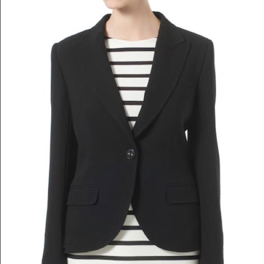 Escada ‘Brikena’ Black Wool Blend Woven Blazer